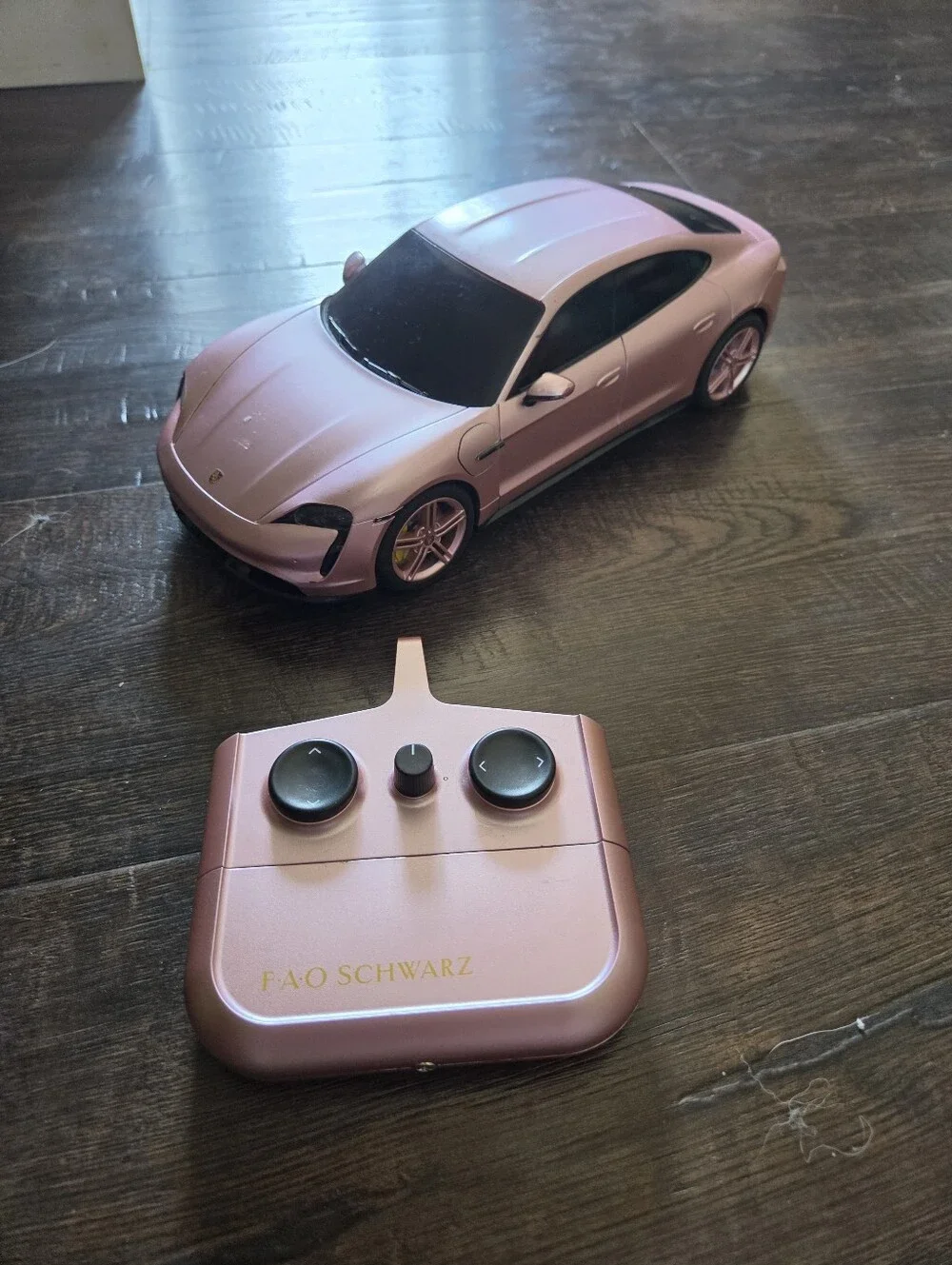 ​FAO Schwarz Metallic Pink Porsche Taycan Turbo S RC Car – Remote Controlled